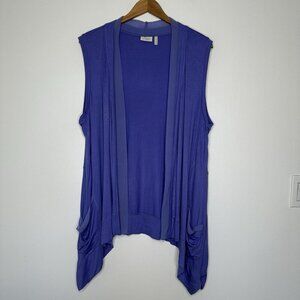Logo Lori Goldstein Drape Front Vest Size XL Purple